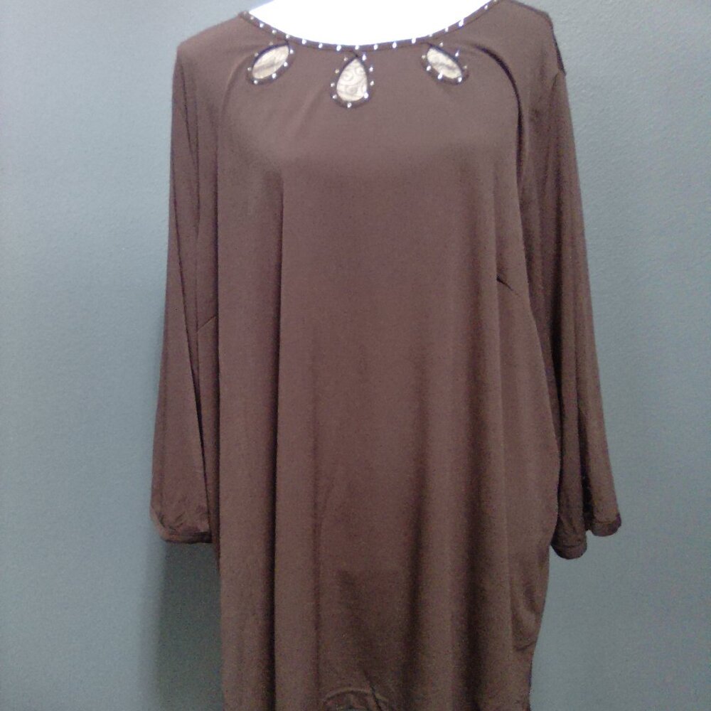 Brown Top with Rhinestones